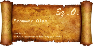 Szommer Olga névjegykártya